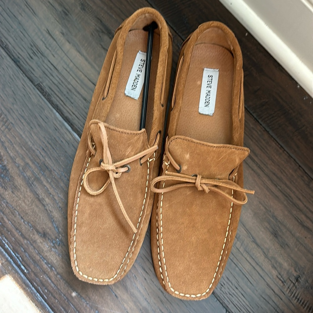 Steve Madden Mens leather loafers, 12 ,new